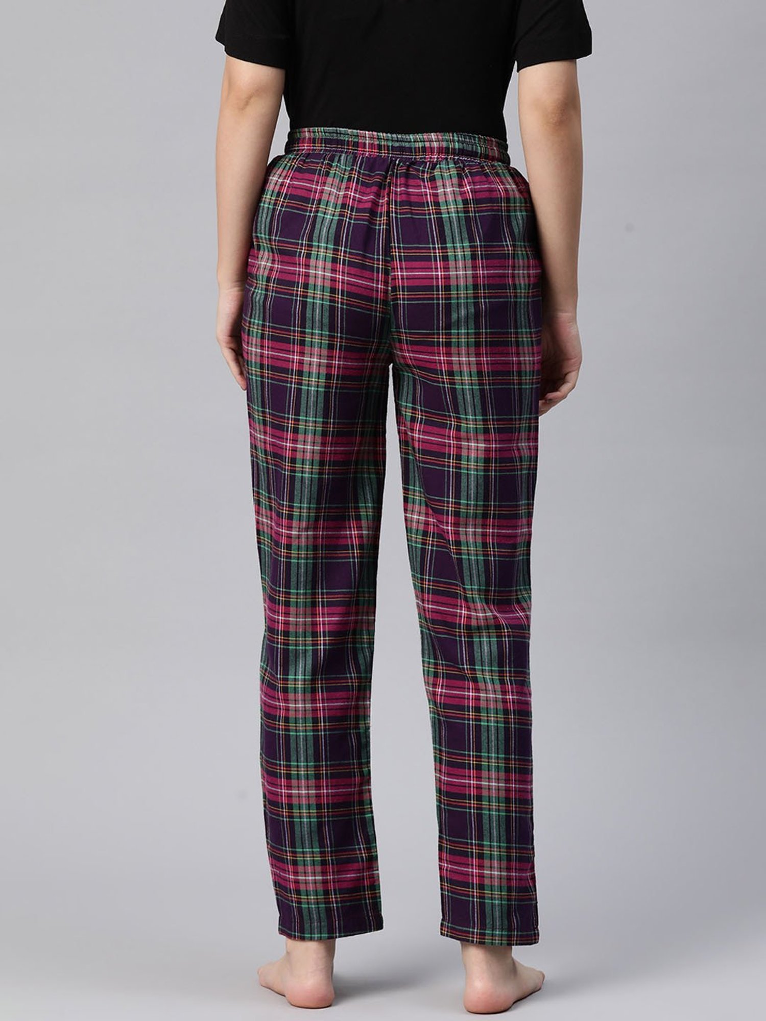 One Femme Purple Check Pyjamas