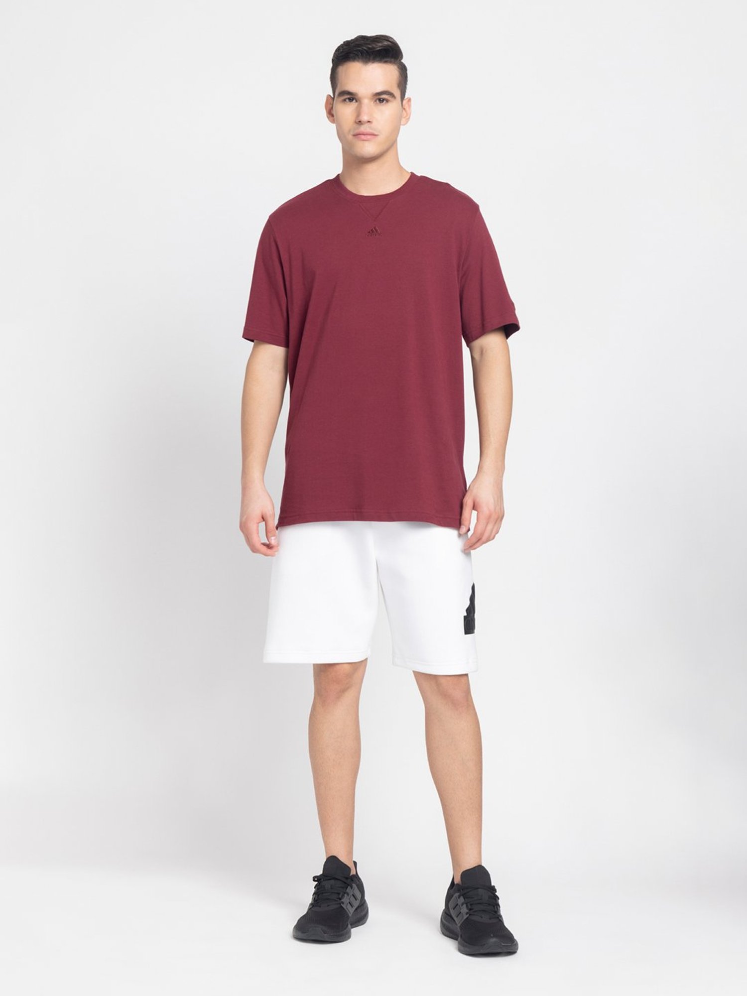 adidas Maroon Loose Fit Sports T-Shirt