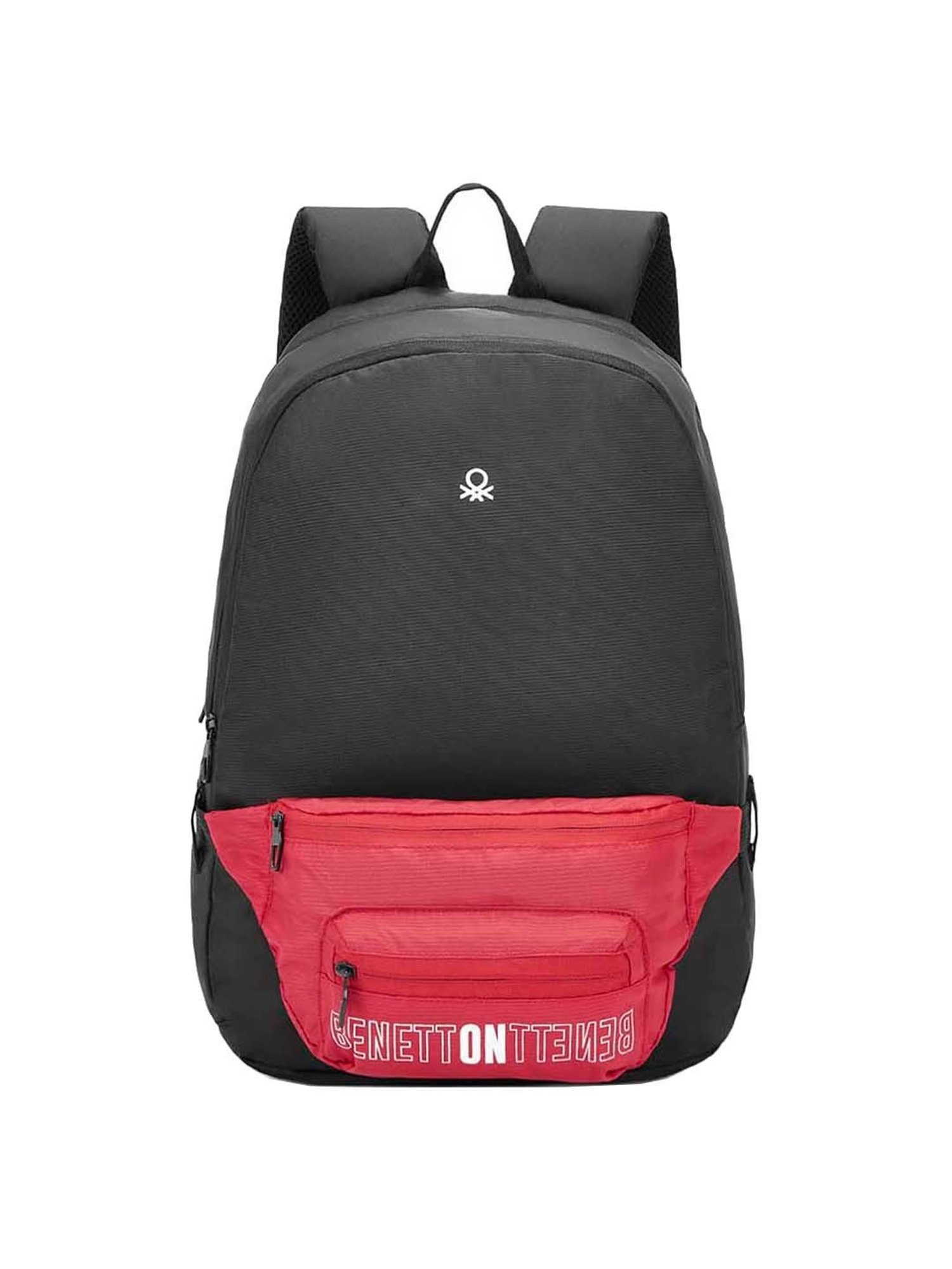 United Colors of Benetton Olivine 9 Ltrs Black & Red Small Laptop Backpack