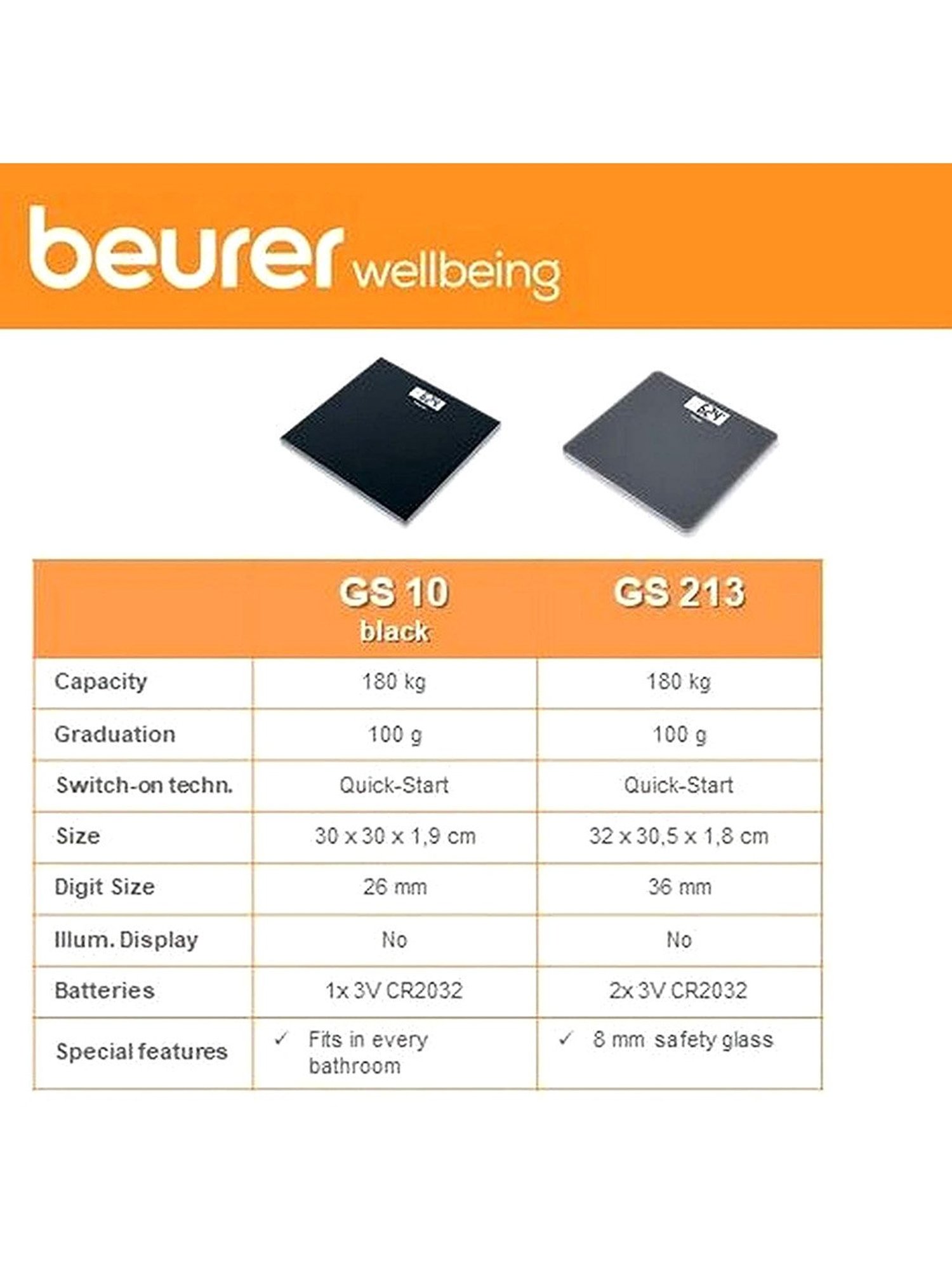 Beurer GS 213 Glass Bathroom/Weighing Scale