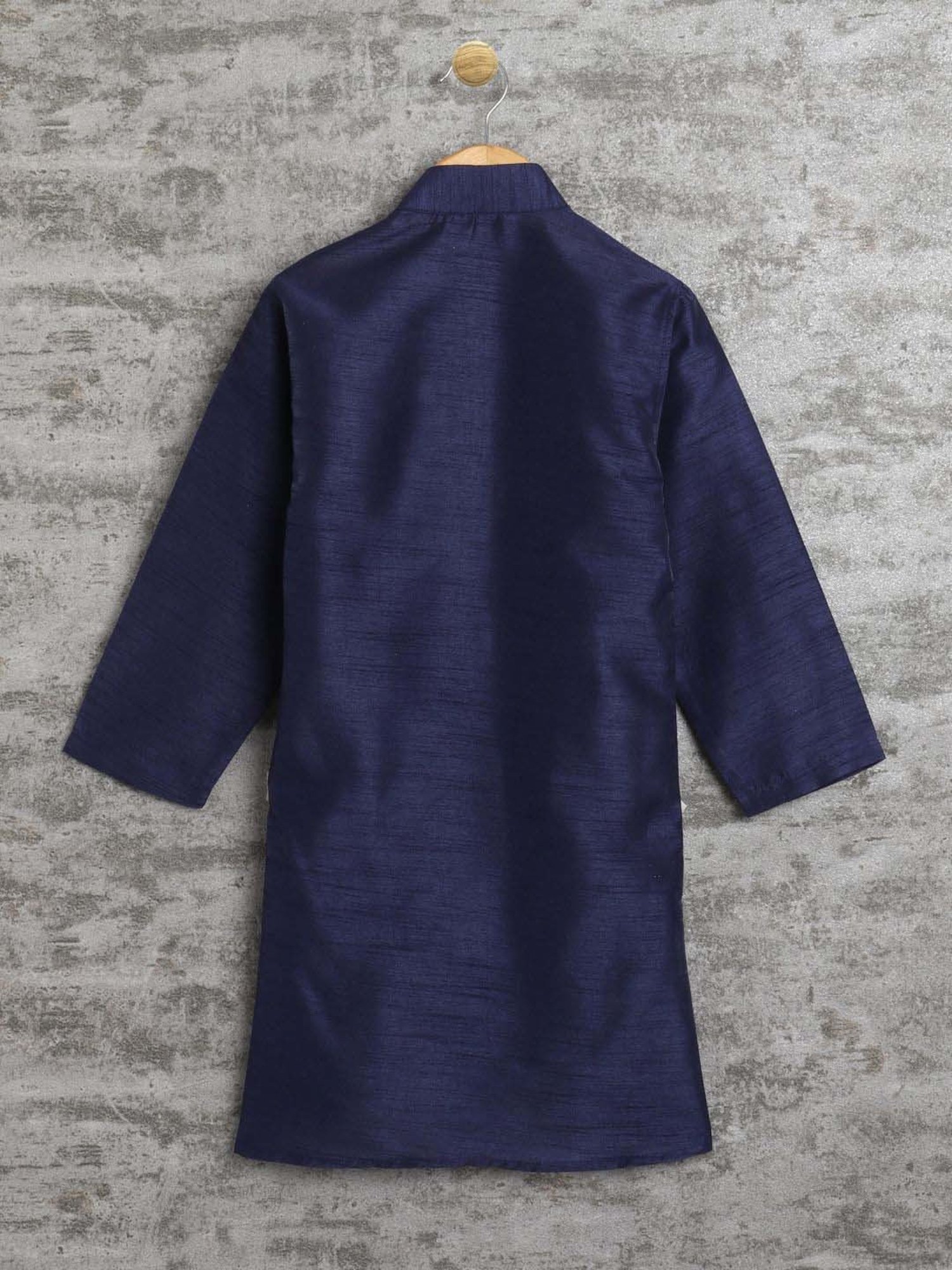 Ahhaaaa Kids Navy Embellished Full Sleeves Kurta Set