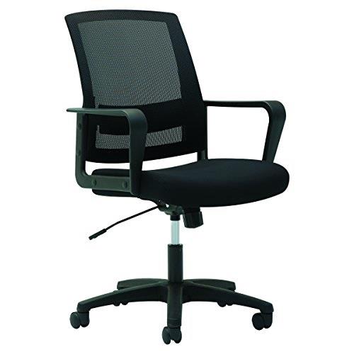 OIF - OIFMS4217 - Mesh Mid-Back Chair, Fixed Loop Arms, Black
