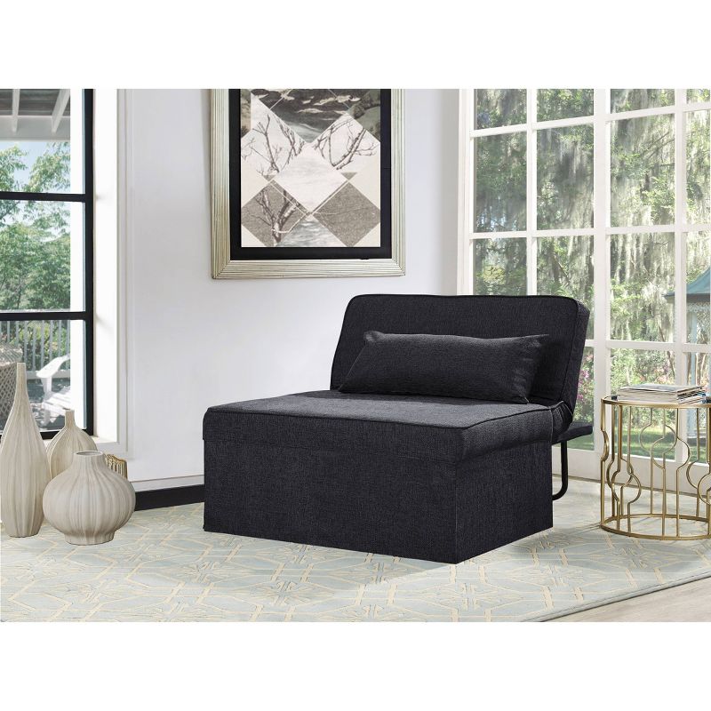 Twin Serta Marina Convertible Ottoman Charcoal Gray - Lifestyle Solutions