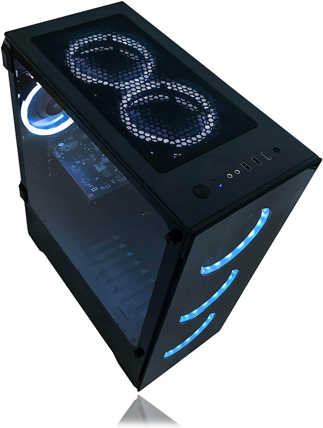 Gaming PC Desktop Computer Intel i5 3.10GHz,8GB Ram,1TB Hard Drive,Windows 10 pro,WiFi Ready,Video Card Nvidia GTX 650 1GB, 6 RGB Fans with Remote