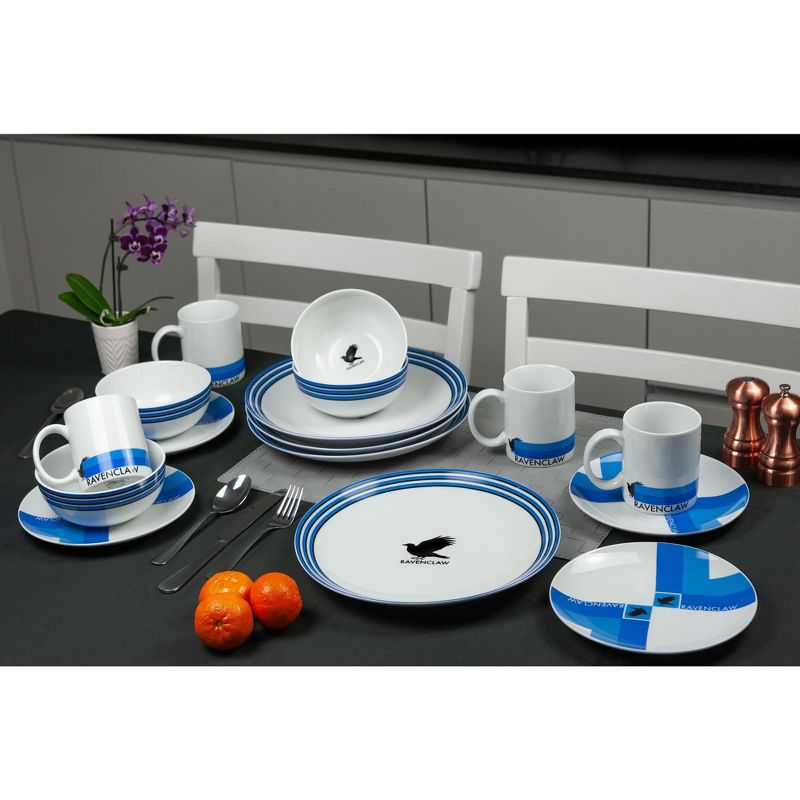 Seven20 Harry Potter Ravenclaw 16-Piece Porcelain Dinnerware Set | Plates, Bowls & Mugs