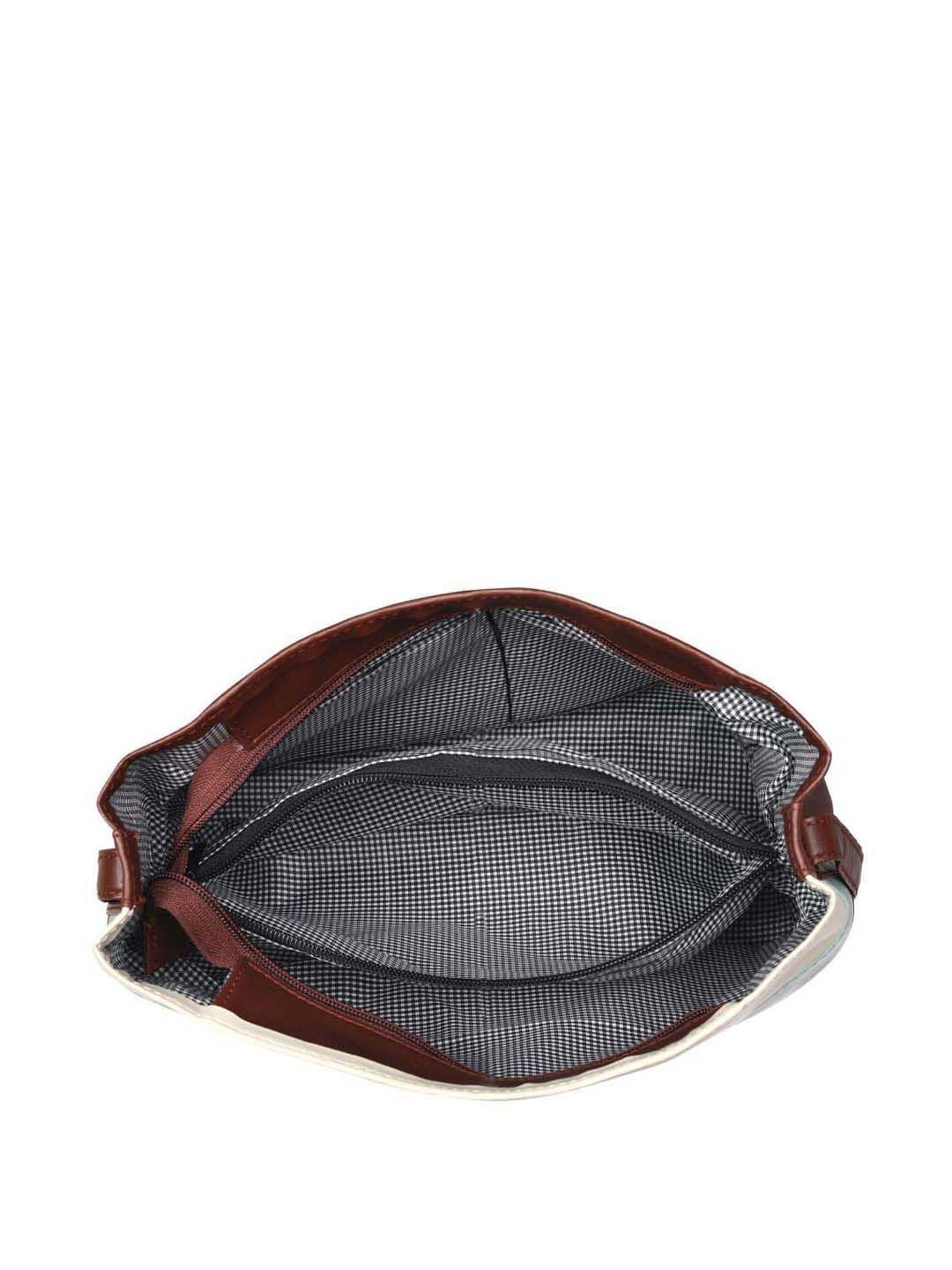 Toteteca Brown Color Block Medium Sling Handbag