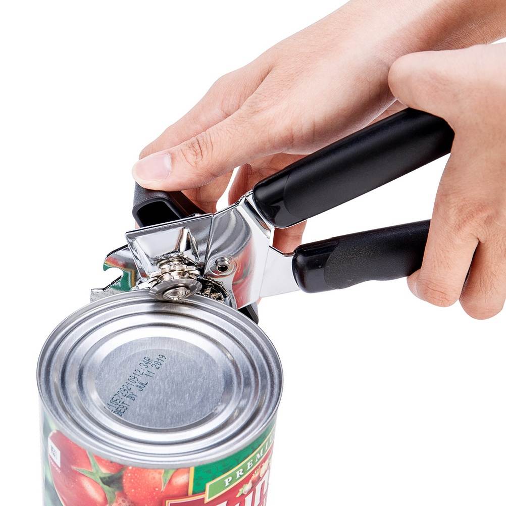 1Pc Can Opener Multifunction Bottle Opener Portable Can Lid Cutter Opener Non-Slip Can Lid Lifter (Black)