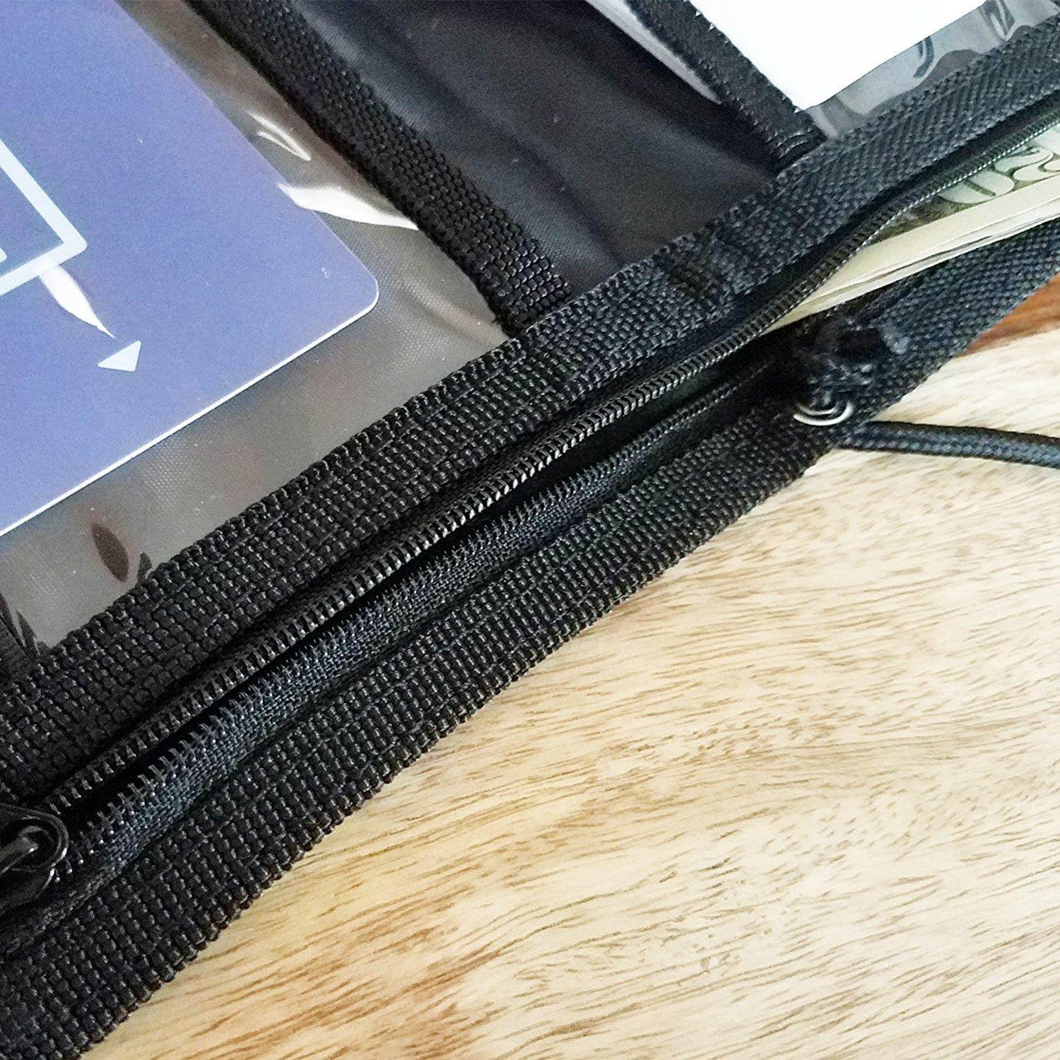 2 Pack - Ultimate 4 X 3 Nylon Credential Badge Holder for Trade Shows, Conventions & Travel - 5 Pockets, Zipper, Pen Holder and Adjustable Neck Cord by Specialist ID (Black)