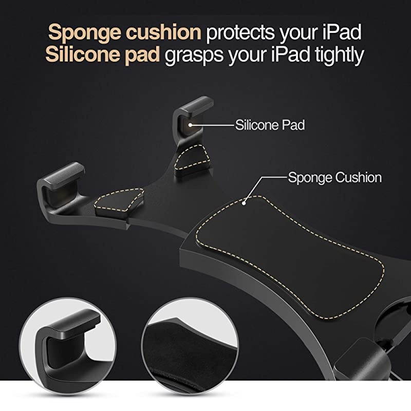 360Degrees Rotatable Heavy Duty iPad Tripod Mount Universal Clamping Tablet Holder BreakResistant AntiWobble iPad Tripod Holder Adapter Fits iPad Pro 97 105 11 129 iPad 12345678 Mini Air