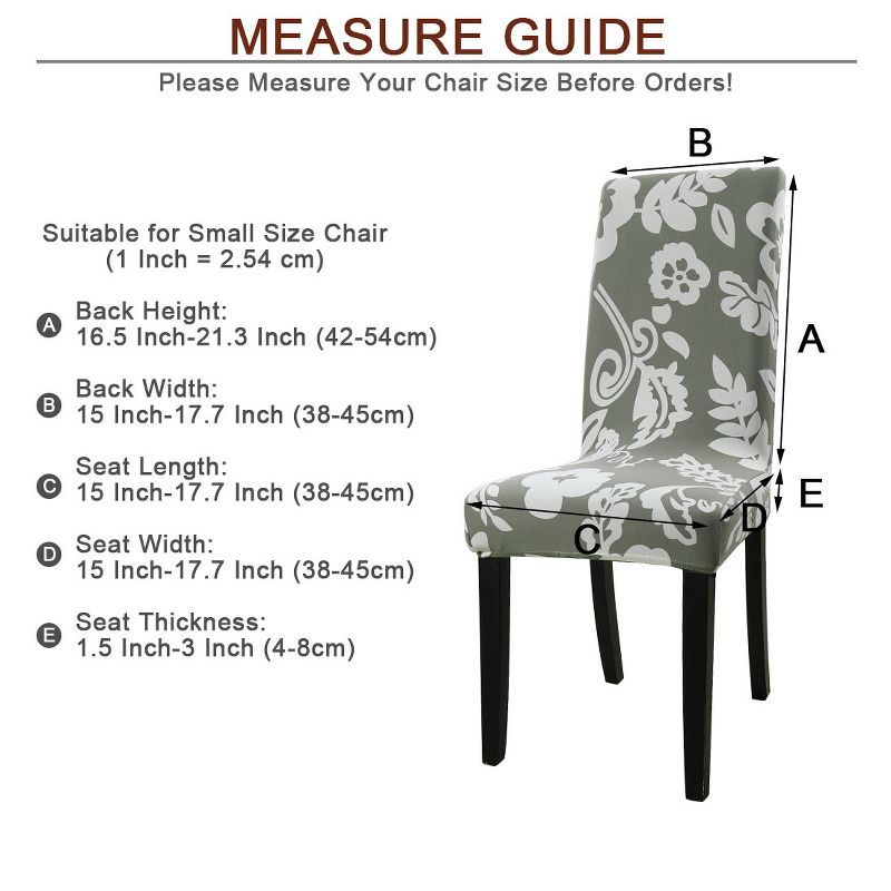 1 Pc Polyester Spandex Stretch Vintage Style Floral Printed Dining Chair Slipcovers Multicolored  - PiccoCasa