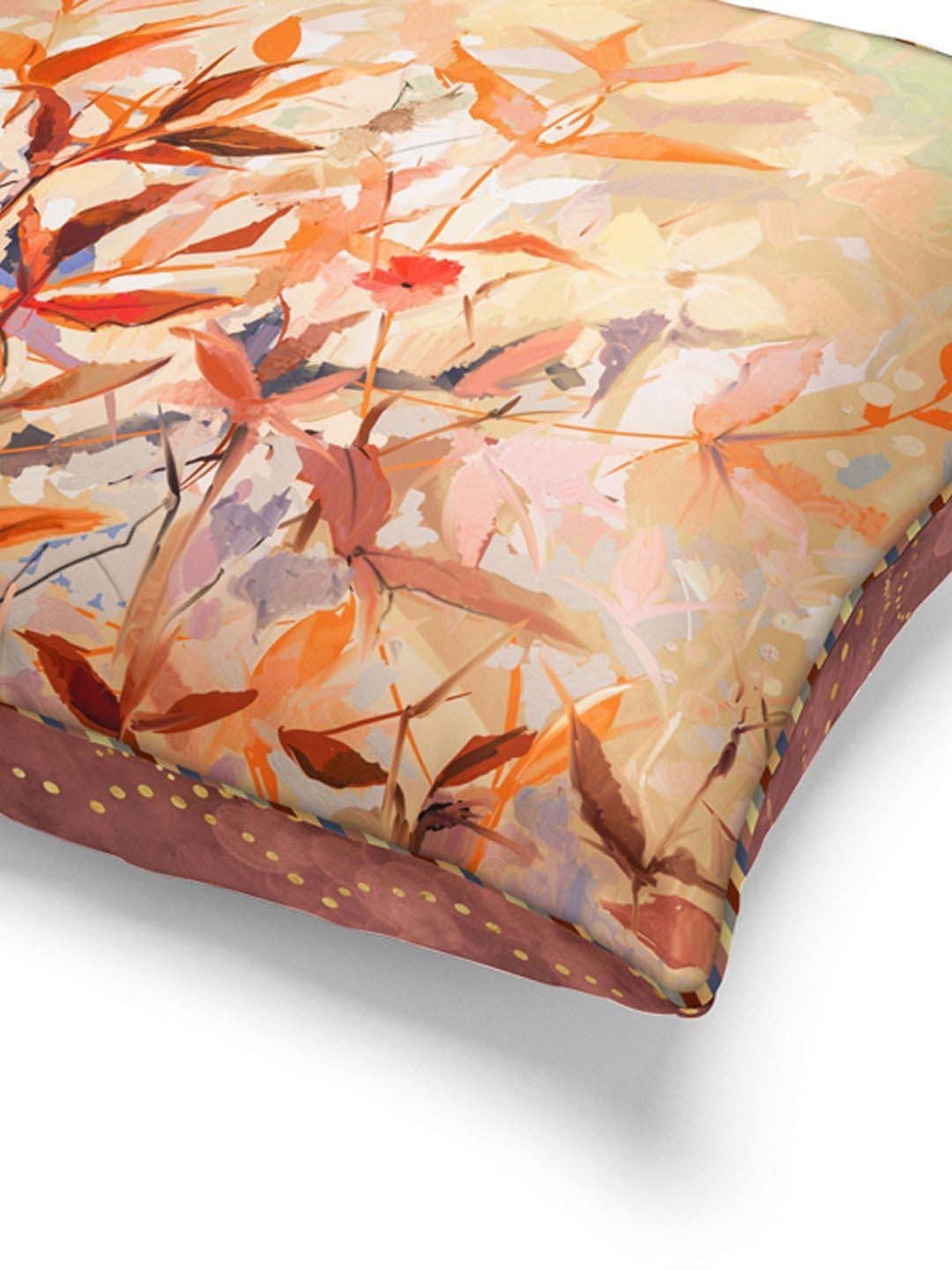 Bianca Suzane Earthy & Beige Micro Fiber Reversible Printed Cushion Covers - Set of 3