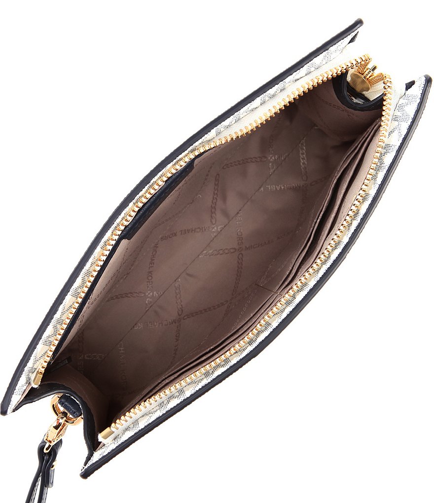 Michael Kors Signature Stripe Medium Travel Wristlet Pouch