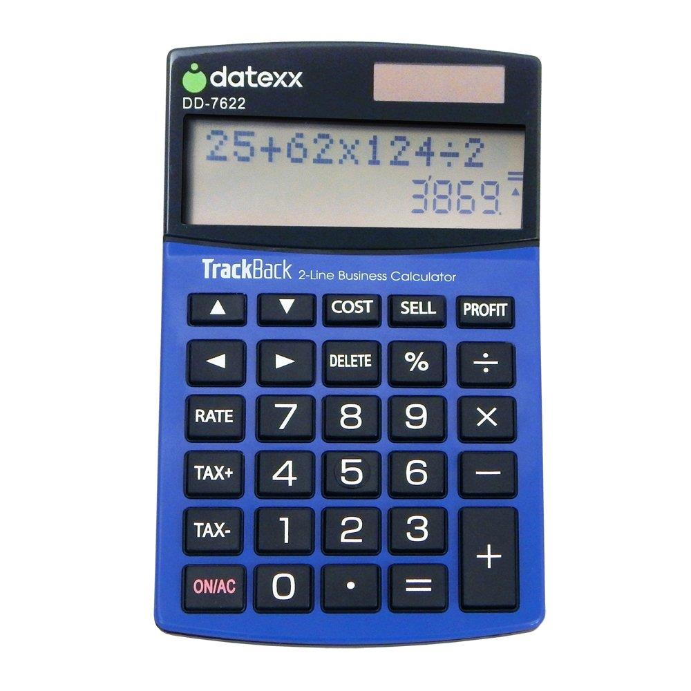 Datexx 2-Line TrackBack Business Slim Mini Desktop Calculator, DD-7622