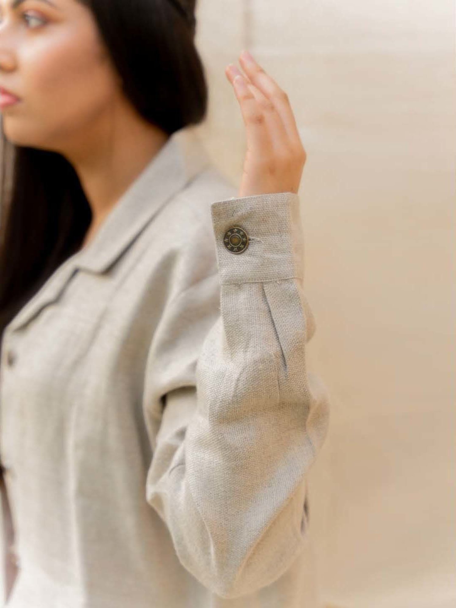 Anousshka Natural Oversized Hemp Jacket