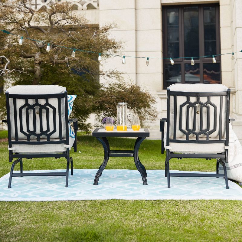 3pc Steel Patio Seating Sets Cream - Lokatse