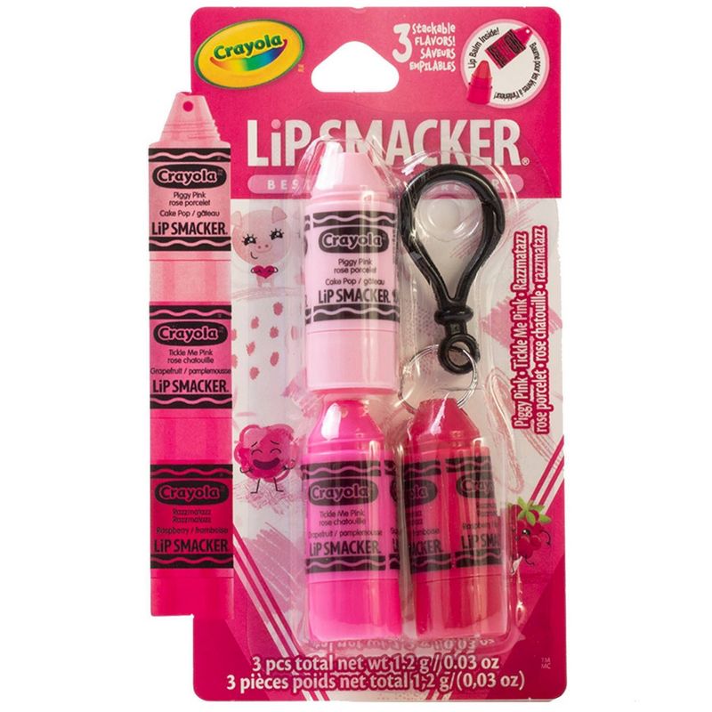 Lip Smacker Crayola Stackable Lip Makeup Trio - Pink - 0.03oz