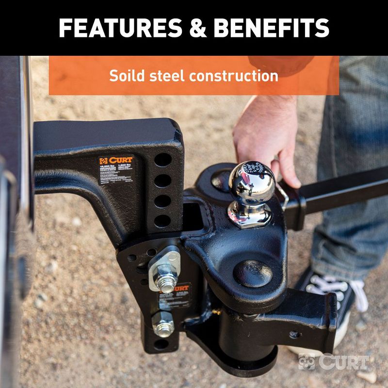 Curt Adjustable Weight Distribution Hitch Shank Replacement for Truck Trailer Towing 17132