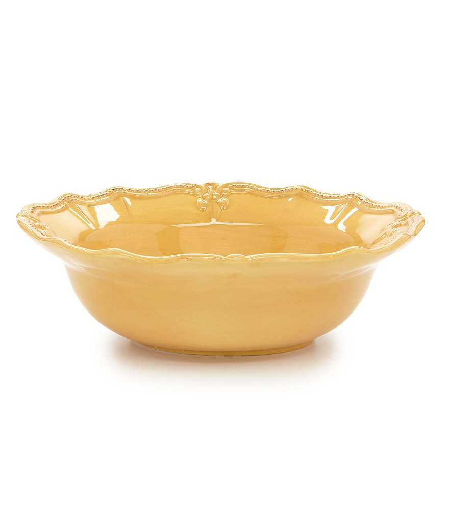 Artimino Fleur-de-Lis Beveled Earthenware Serving Bowl