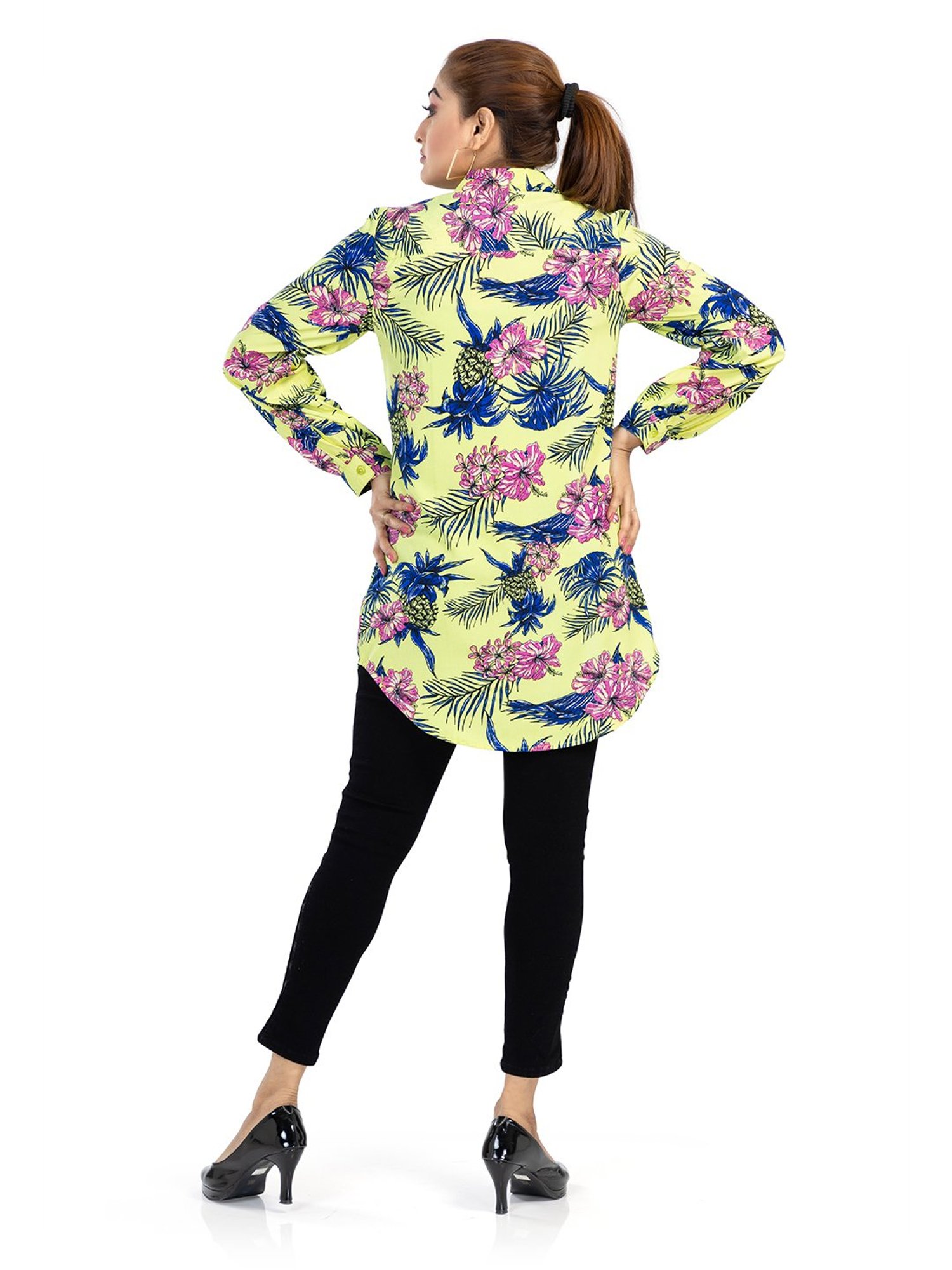 Nino Bambino Green Printed Long Shirt