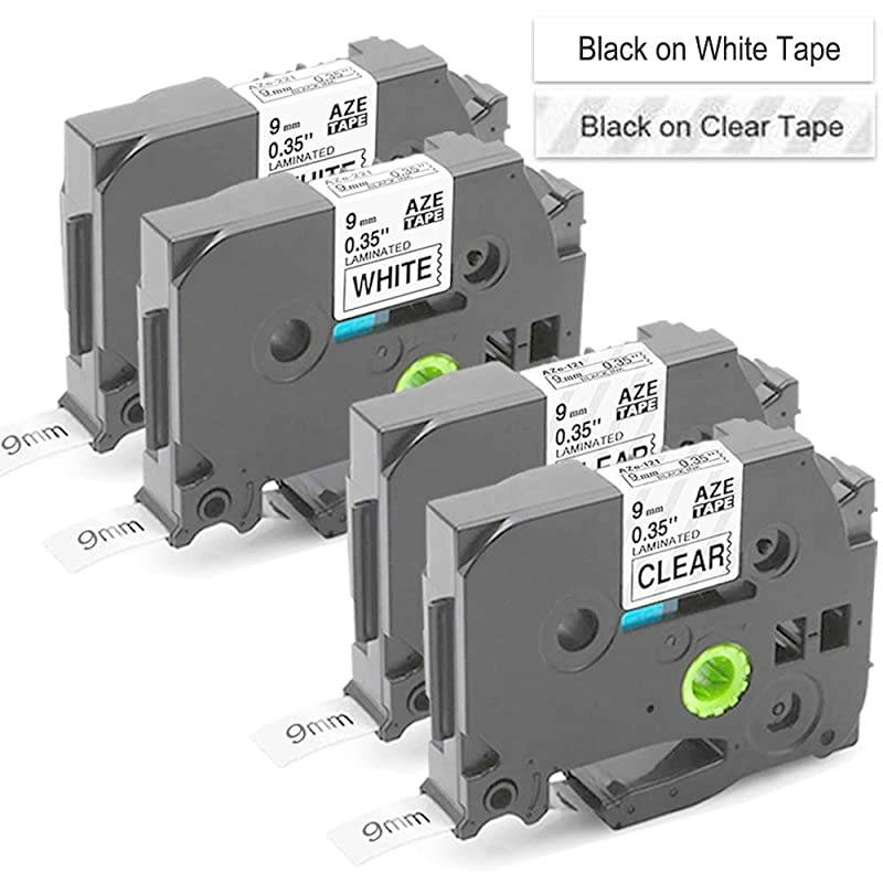 Compatible Label Tape Replacement for Brother TZ TZe221 TZe121 P Touch 9mm Black on WhiteClear Standard Laminated Tapes for Brother PTouch Cube PTD600 PTD210 PTH110 Label Makers