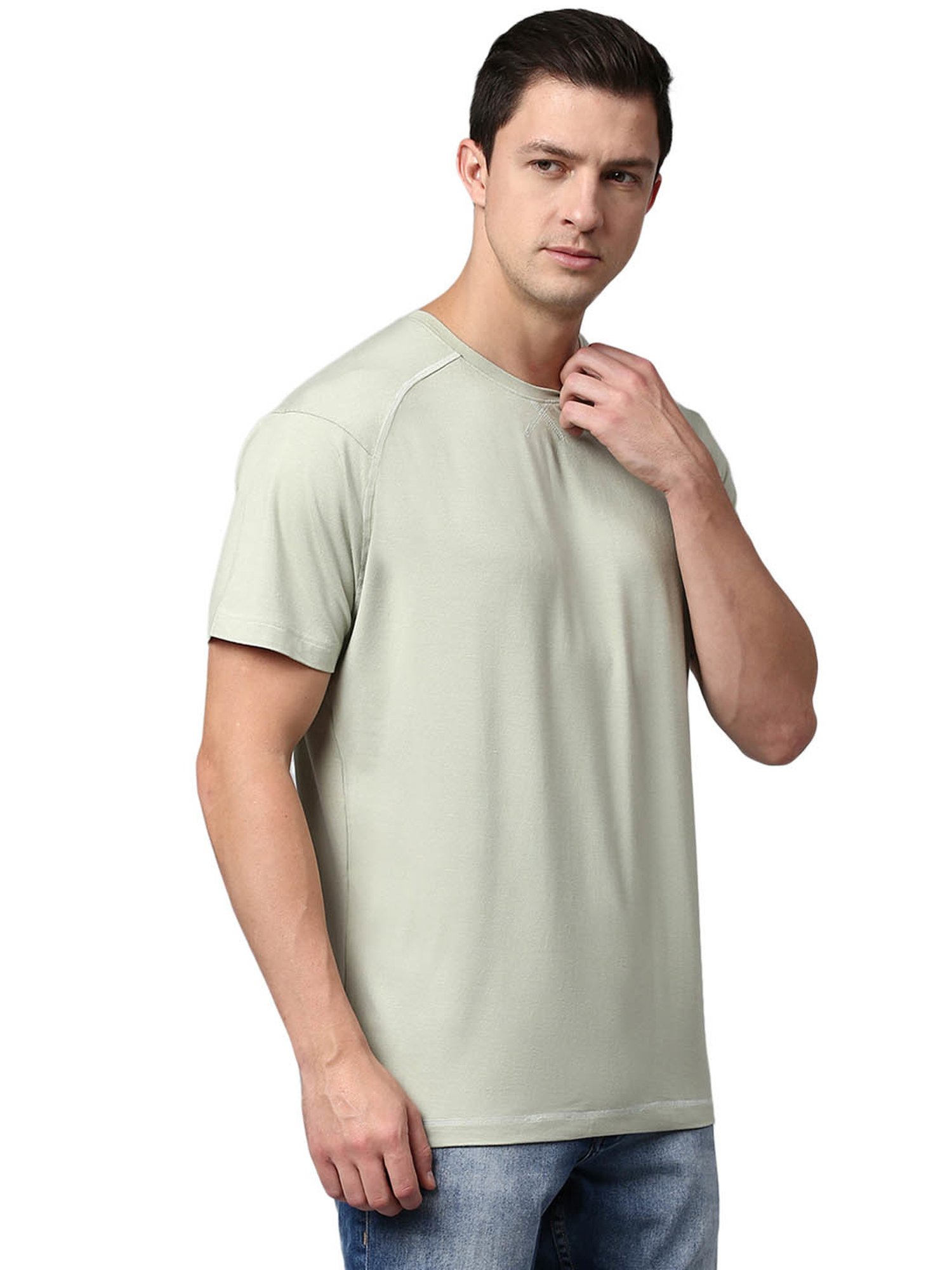 Slowave Sage Green Regular Fit T-Shirt
