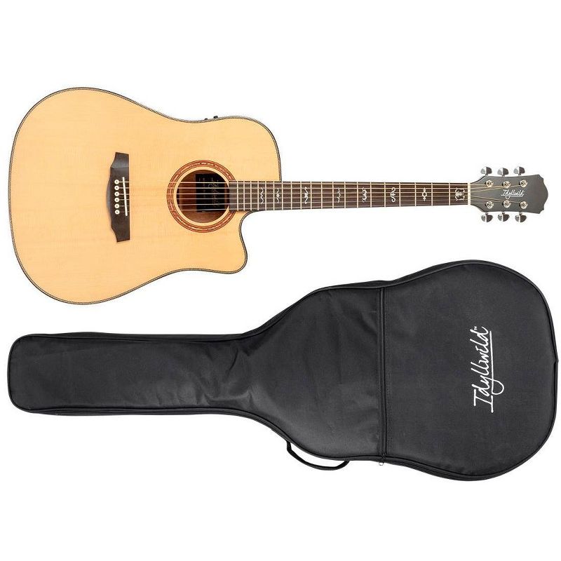 Monoprice Solid Top Acoustic Guitar - Spruce with Fishman Pickup Tuner and Protective Gig Bag - Idyllwild Series