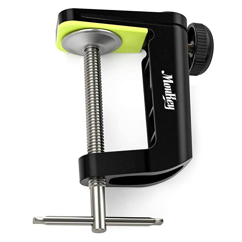 1 PCS C Shape Desk Table Mount Clamp For Microphone Mic Suspension Boom Scissor Arm Stand Holder with Adjustable Screw, Fits up to 1.97"/5cm Desktop Thickness