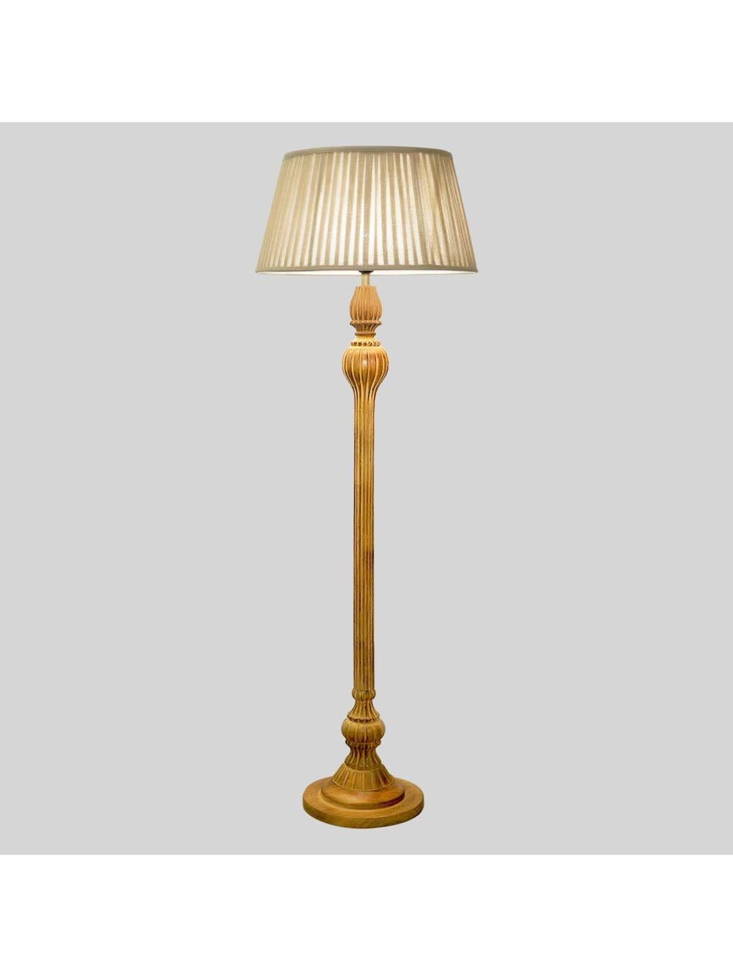Kapoor E Illuminations Sober Brown Wood Single Light Floor Lamp