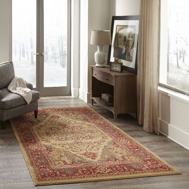3'11"X5'7" Medallion Accent Rug Beige - Momeni