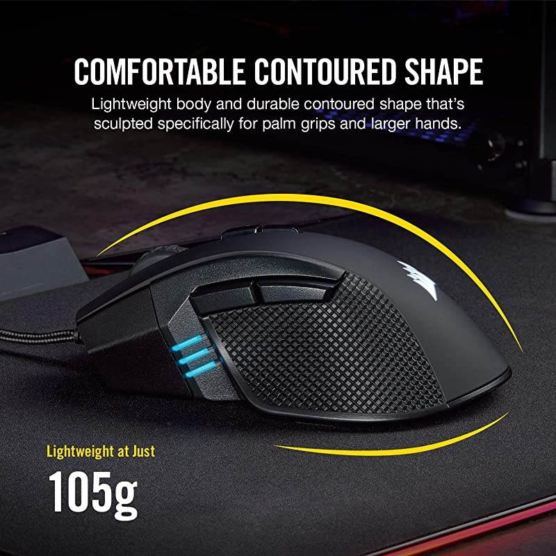 Ironclaw RGB FPS and MOBA Gaming Mouse 18000 DPI Optical Sensor Backlit RGB LED Black