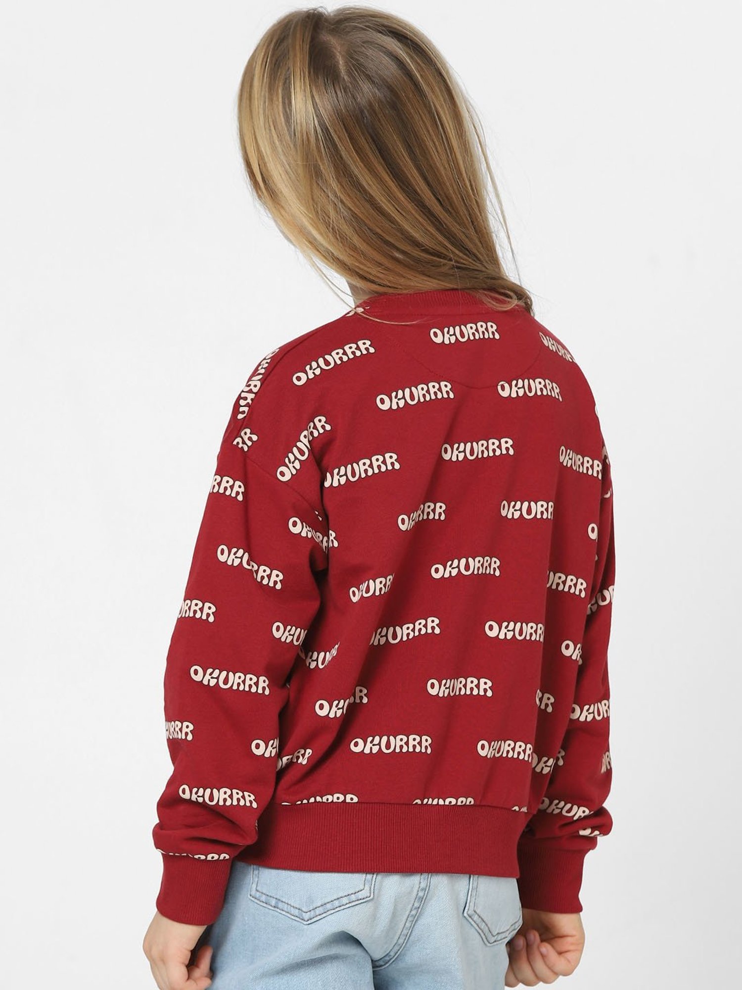 KIDS ONLY Red Printed Full Sleeves Sweatshirt