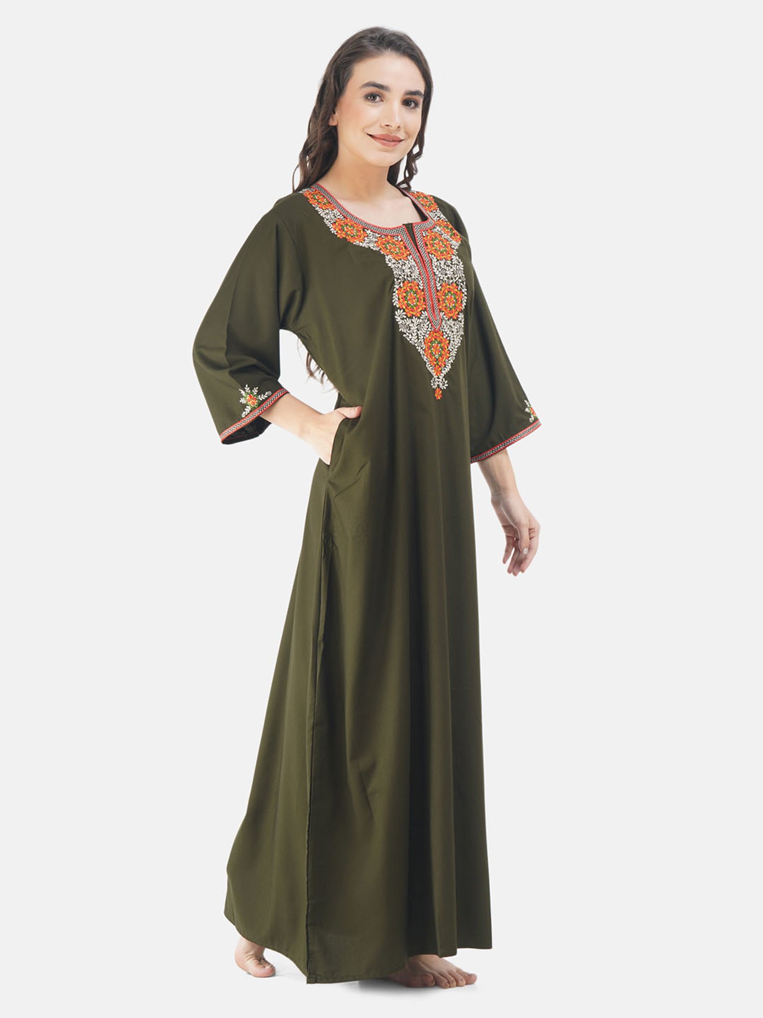 KOI SLEEPWEAR Olive Embroidered Nighty