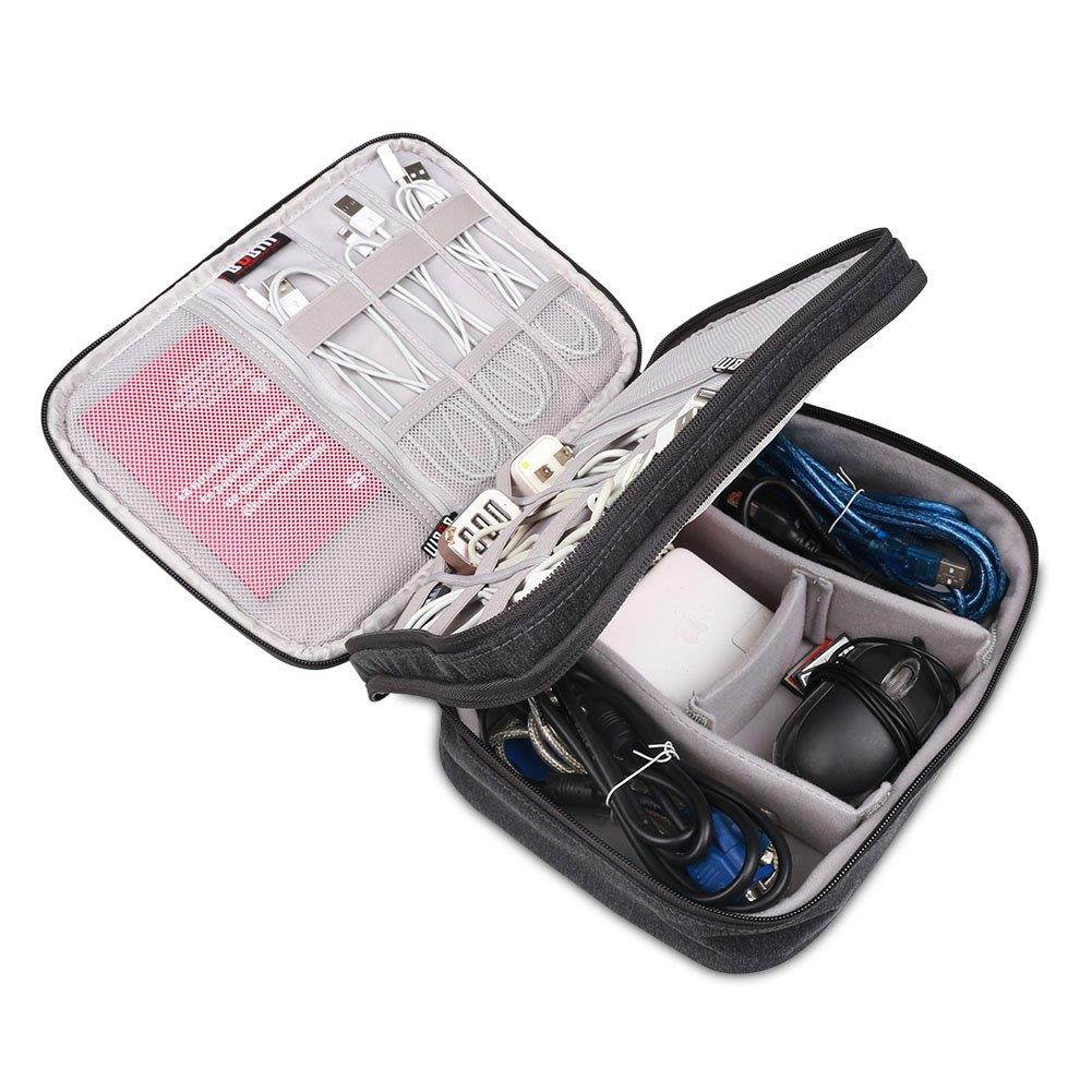 BUBM 3Pcs/Set Computer Cable Electronic Organizer Travel Packing Gadgets Bag Pouch for Cables,External Flash Drive,Mouse,Memory Card,Power Bank