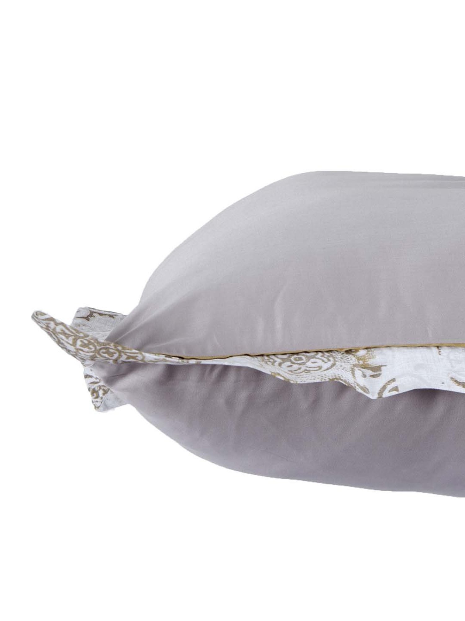 Stoa Paris White & Aqua Cotton 200 TC Pillow Cover - Set of 1