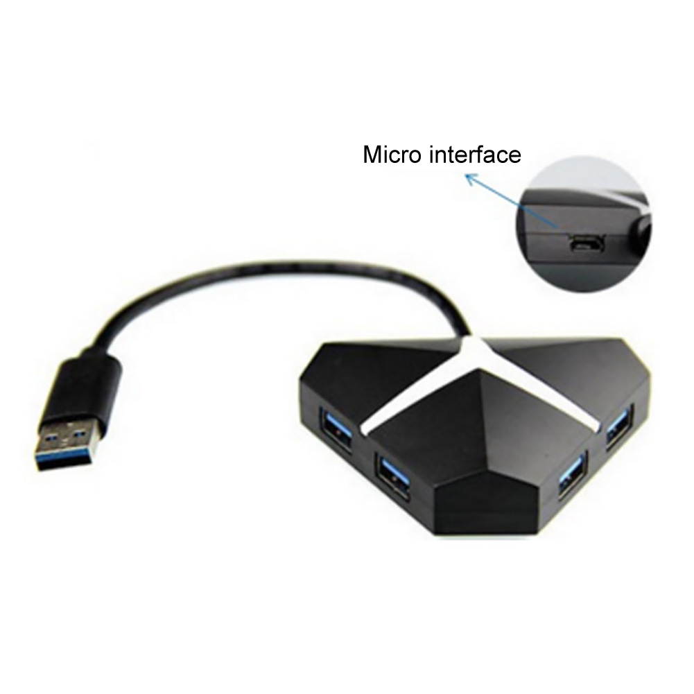 USB Hub Charger Splitter Stable Extension Cable 4 Port Desktop With LED Light