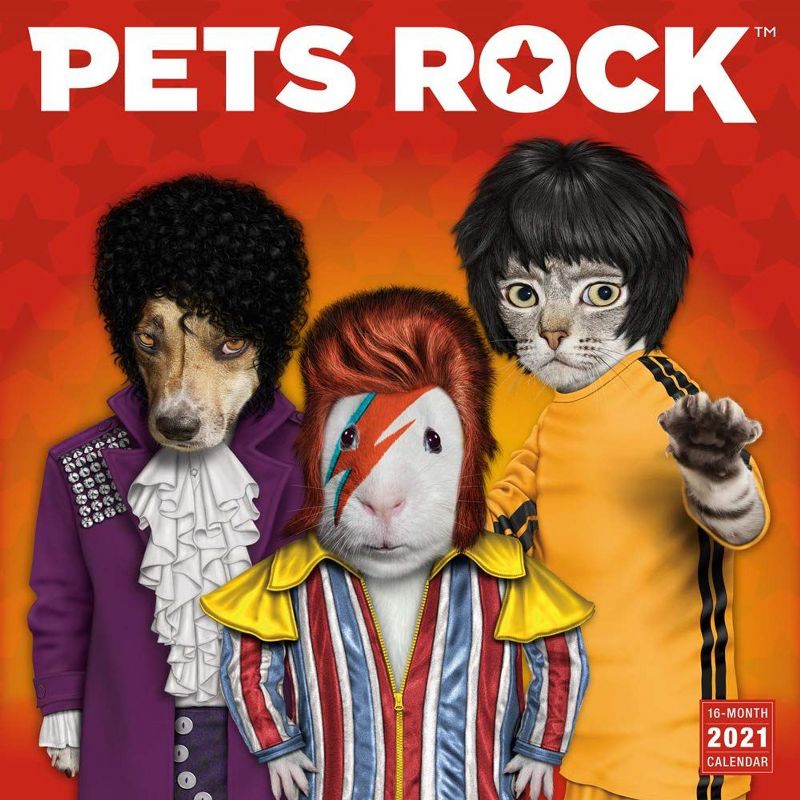 Sellers Publishing 2021 Pets Rock 16-Month Wall Calendar Takkoda
