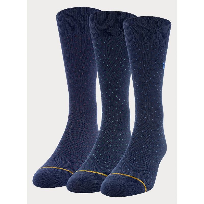 Signature Gold by GOLDTOE Men's Embroidery Dot Crew Socks 3pk - 6-12.5