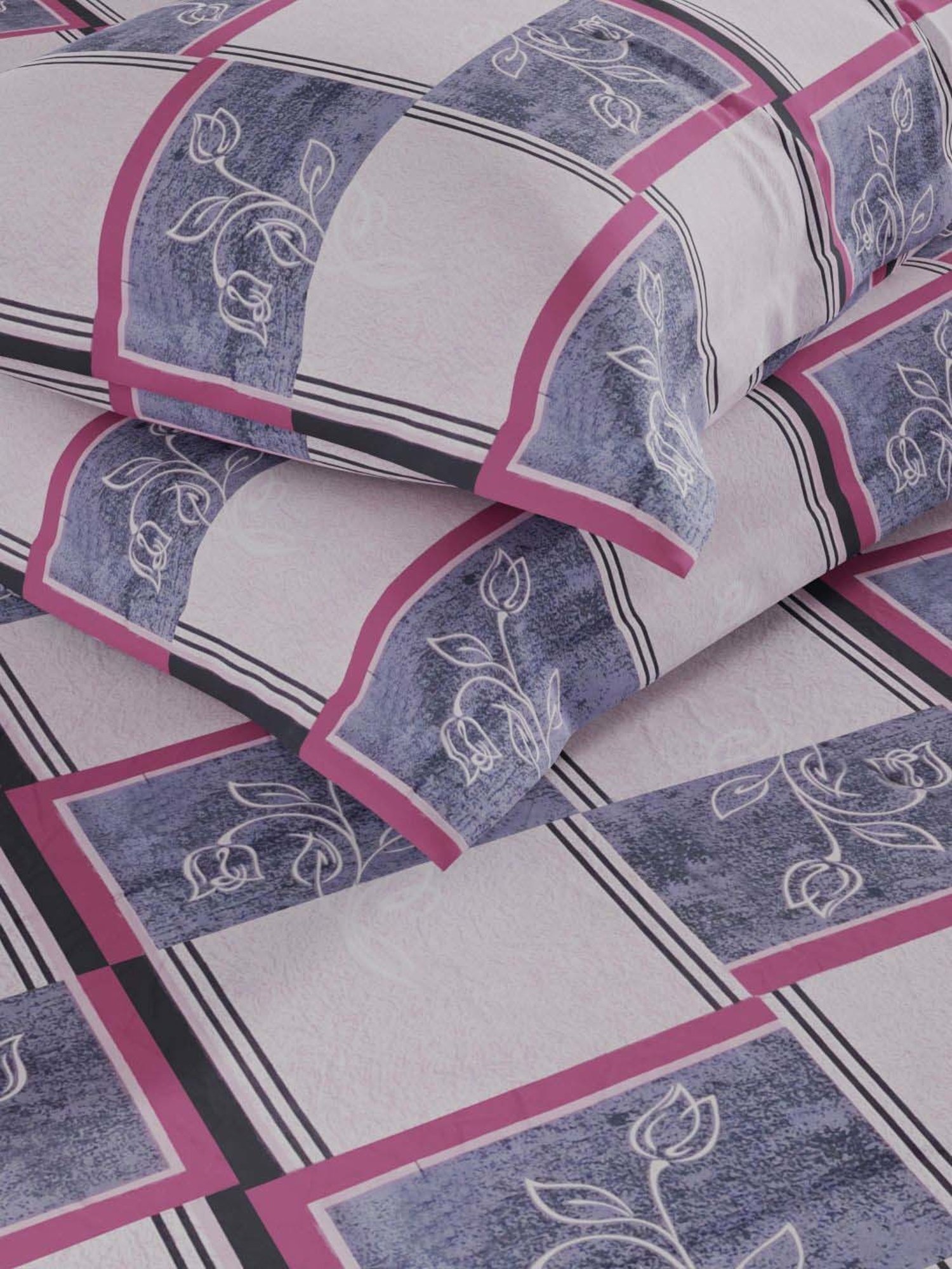 Bianca Amolina Grape 135 TC Cotton Double Bedsheet with 2 Pillow Covers