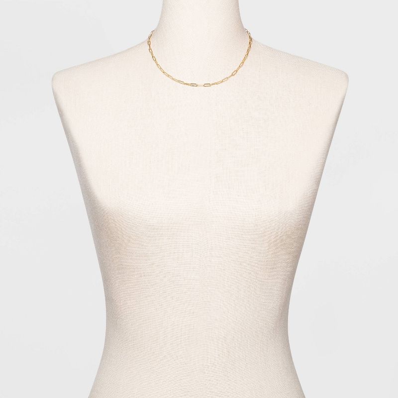 Paper Clip Chain Short Necklace - A New Day™ Gold
