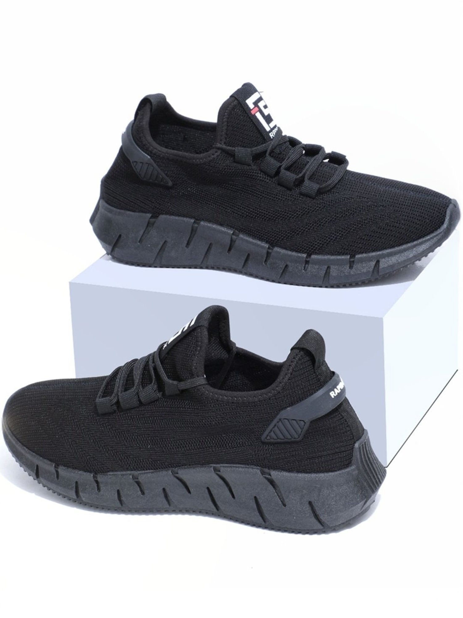 Rapid Box Men's Black Running Shoes