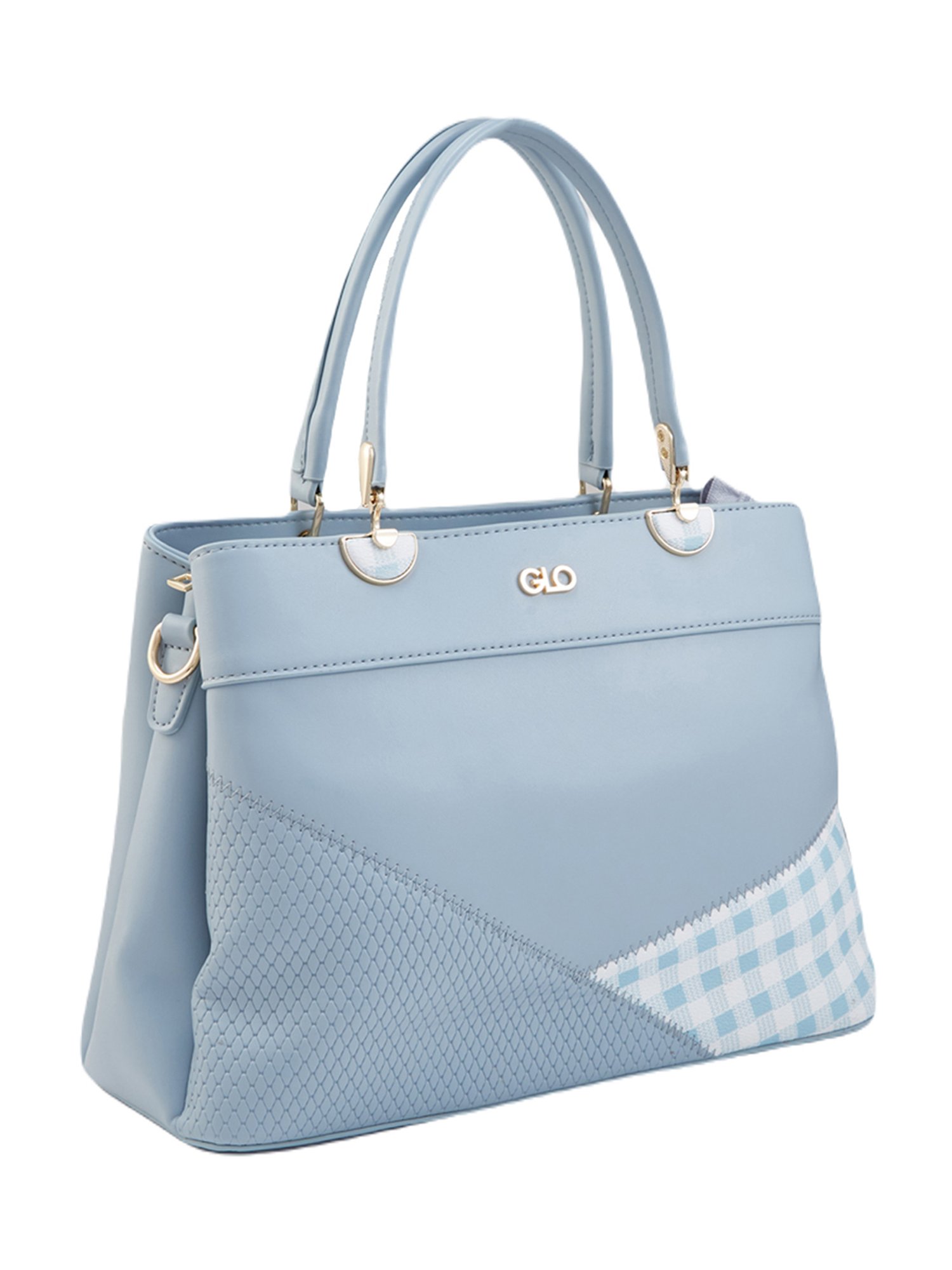 Globus Blueish Grey Color Block Medium Handheld Handbag