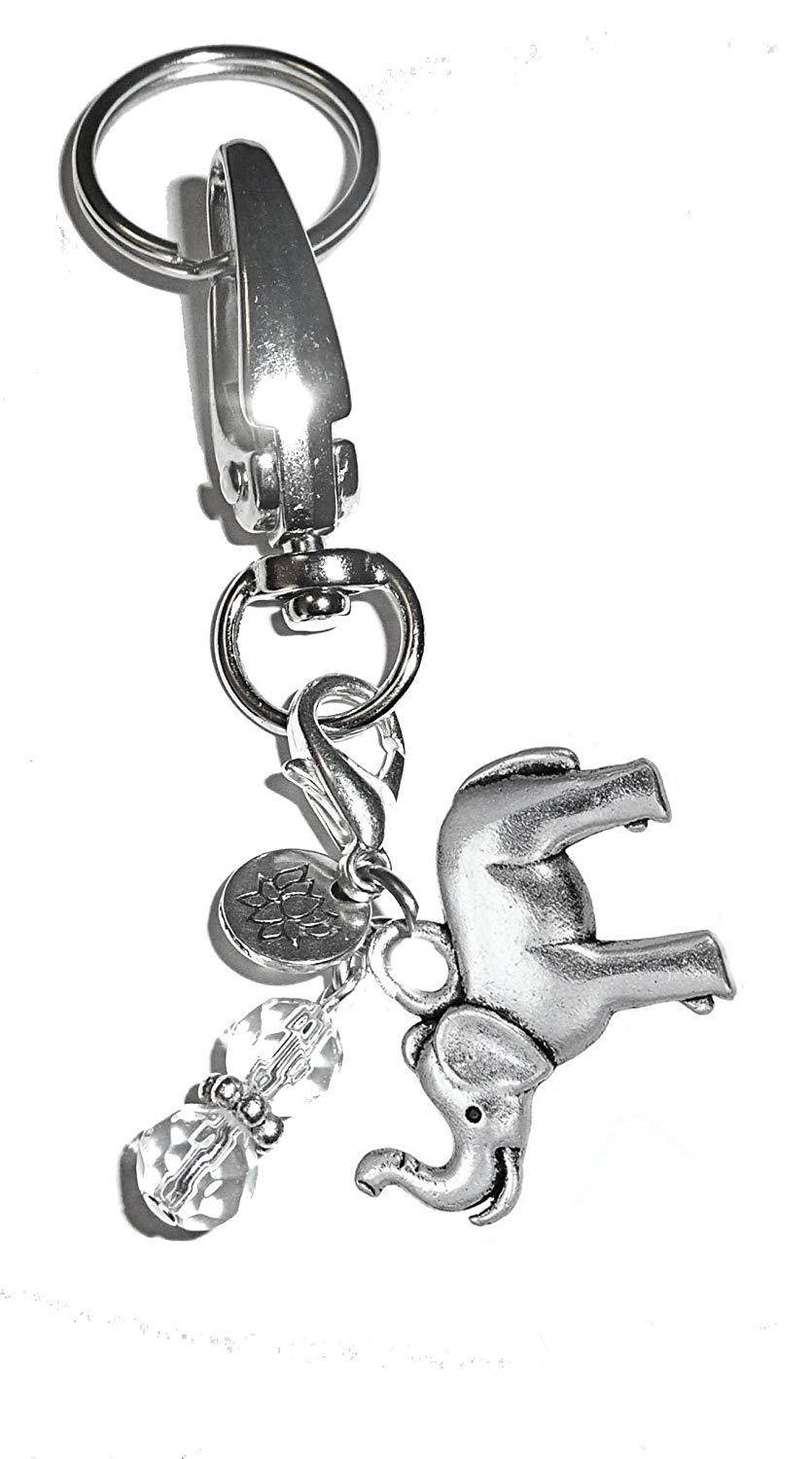 Charm Key Chain Ring, Women's Purse or Necklace Charm, Comes in a Gift Box! (Elephant)