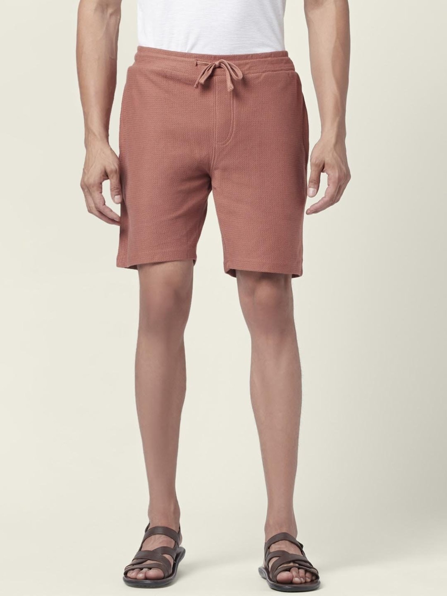 7 Alt By Pantaloons Chestnut Cotton Slim Fit Shorts