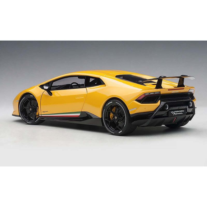 Lamborghini Huracan Performante Giallo Inti / Pearl Effect Yellow with Black Wheels 1/18 Model Car by Autoart