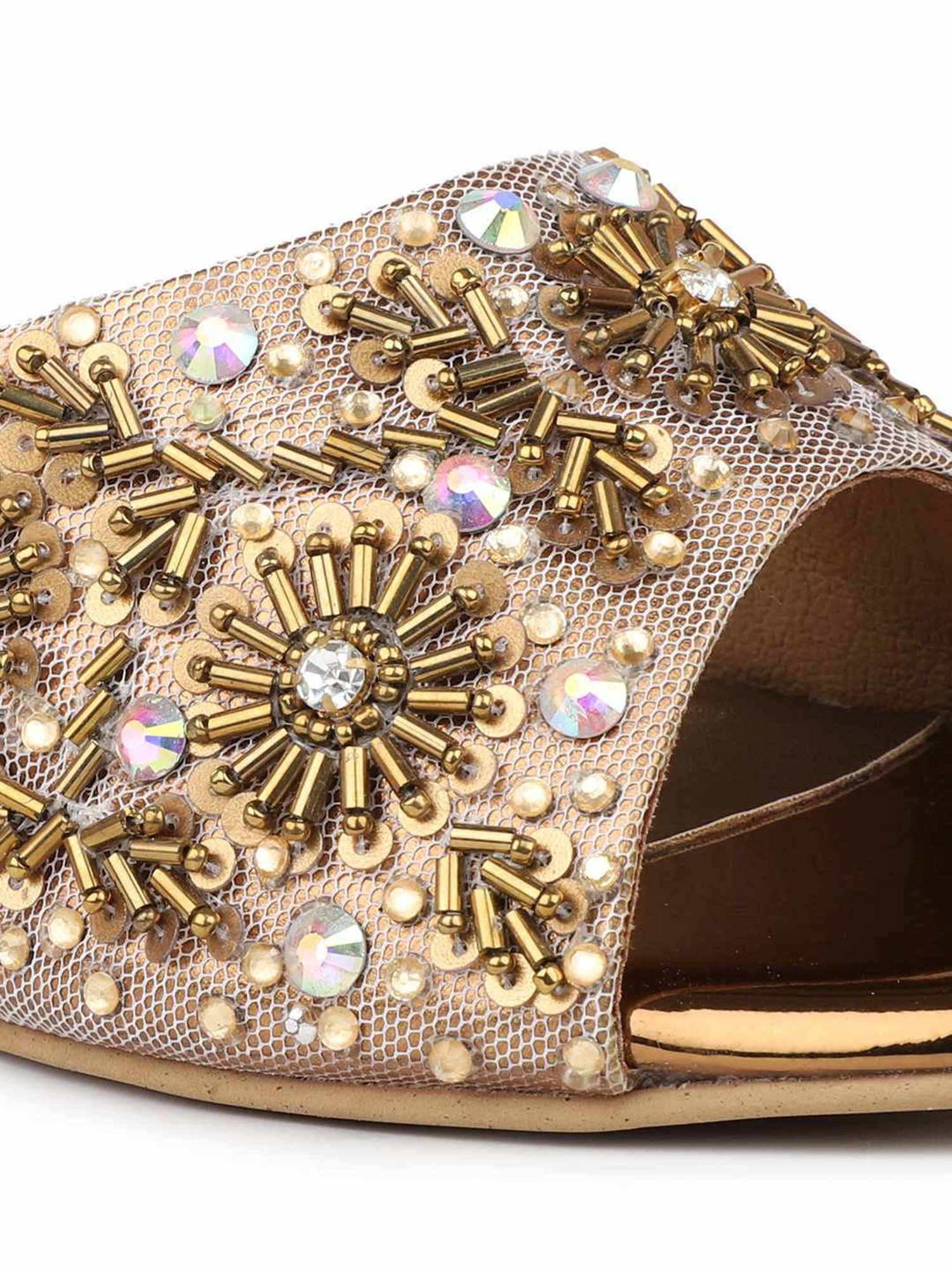 Inc.5 Women's Antique Gold Ethnic Sandals