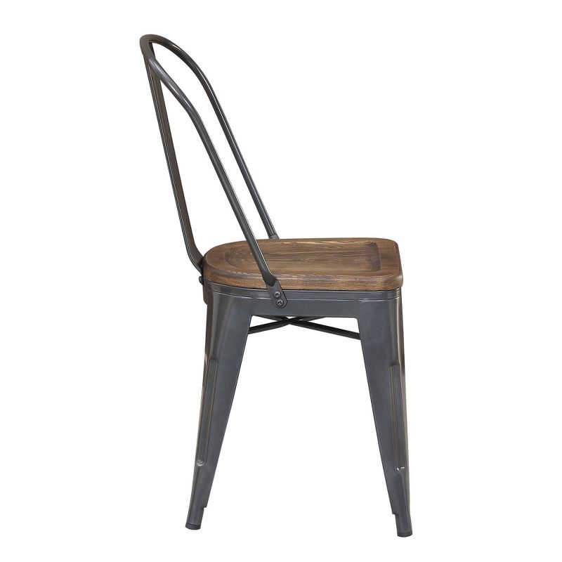 2pc Davis Metal Counter Height Barstools Set Gray - Picket House Furnishings