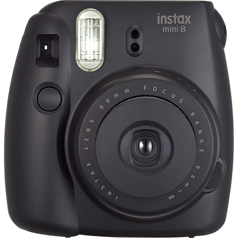 instax Mini Instant Camera Dark Black with Film Twin Pack Bundle 2 Items