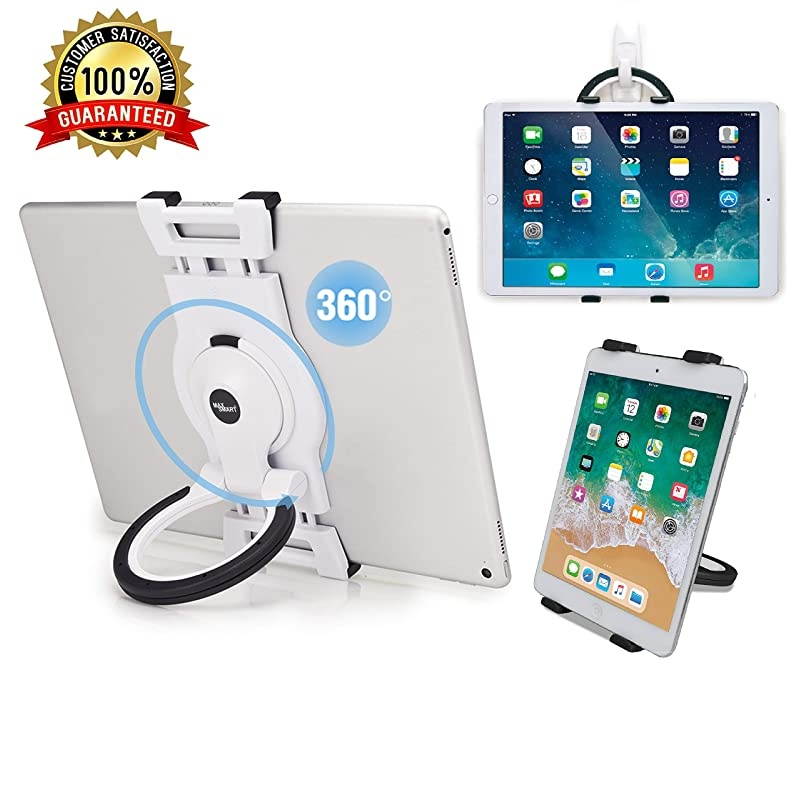 Tablet iPad Hand Grip Holder for iPad Drawing, ebook Reading, Working, Free Angles Portable Hanging on Wall, 2 Brackets Fits 6.6 to 9.6 inch Tablet iPad, Kindle Fire Kobo and More, Black