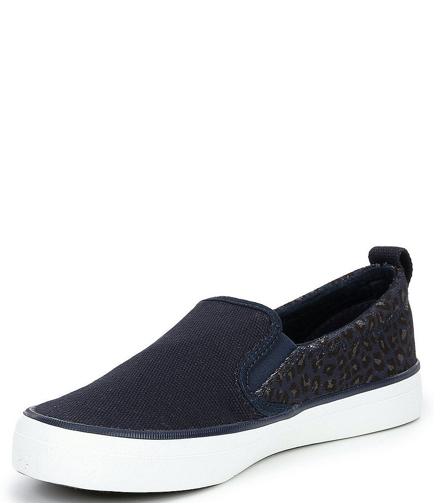Sperry Women's Crest Twin Gore Leopard Print Slip-On Sneakers