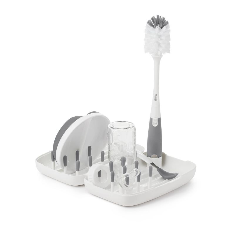 OXO Tot On-The-Go Drying Rack with Bottle Brush - Gray
